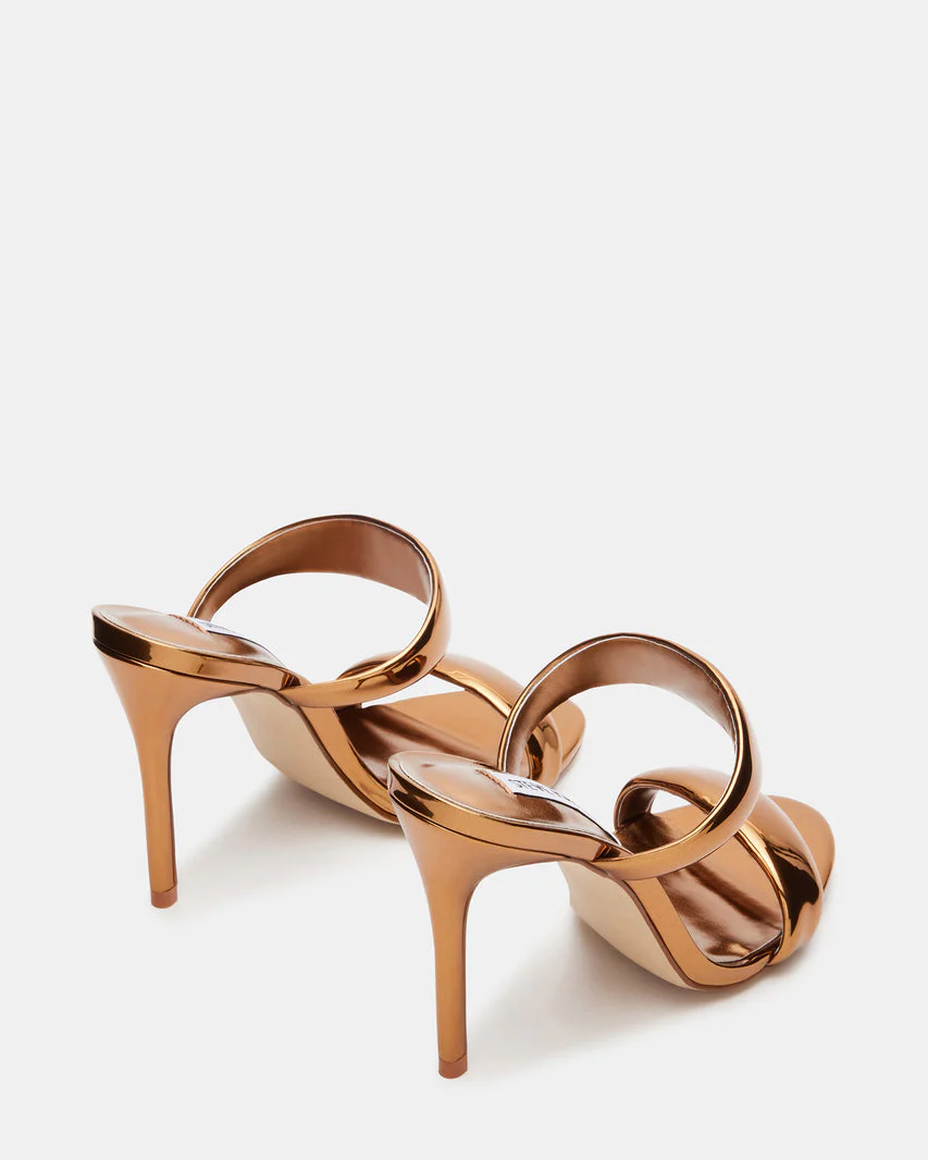 Steve Madden Glossy Sculpted Heel Slip On Sandals - Image 3