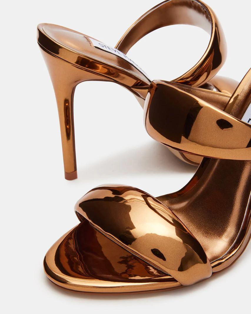 Steve Madden Glossy Sculpted Heel Slip On Sandals - Image 5