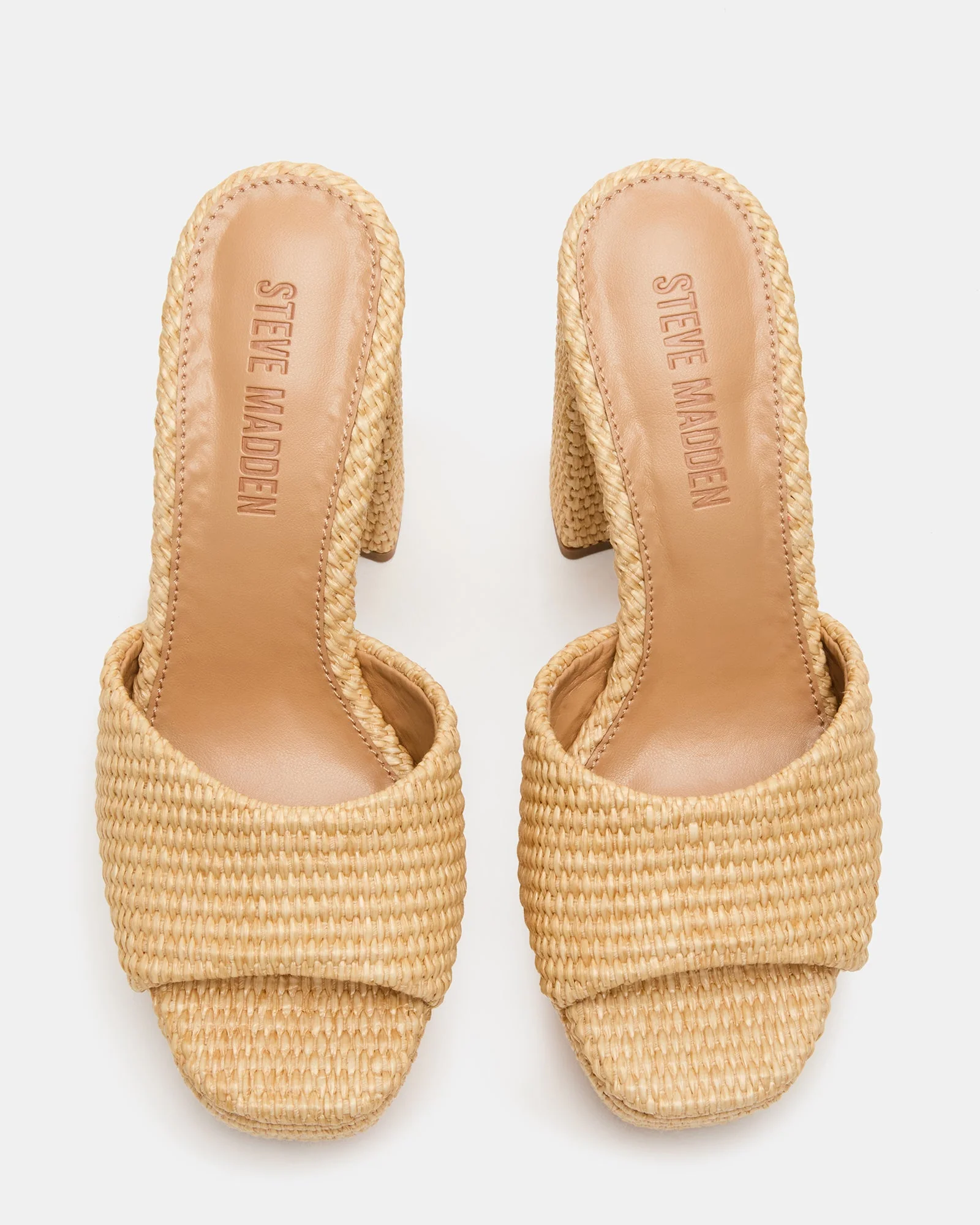 Steve Madden Raffia Open Toe Platform Heel Mule - Image 4