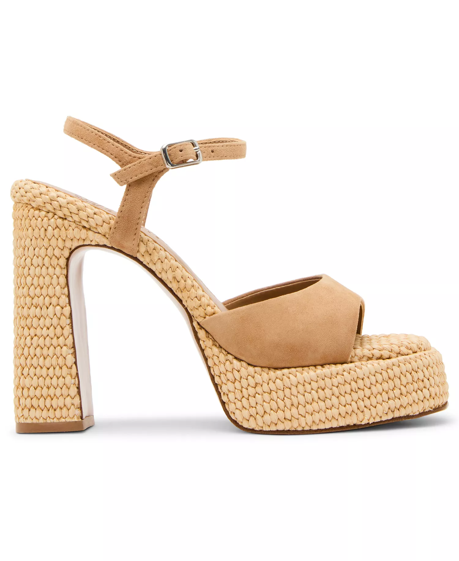 Steve Madden Woven Platform Block Heel Sandal with Suede Front Strap - Image 2