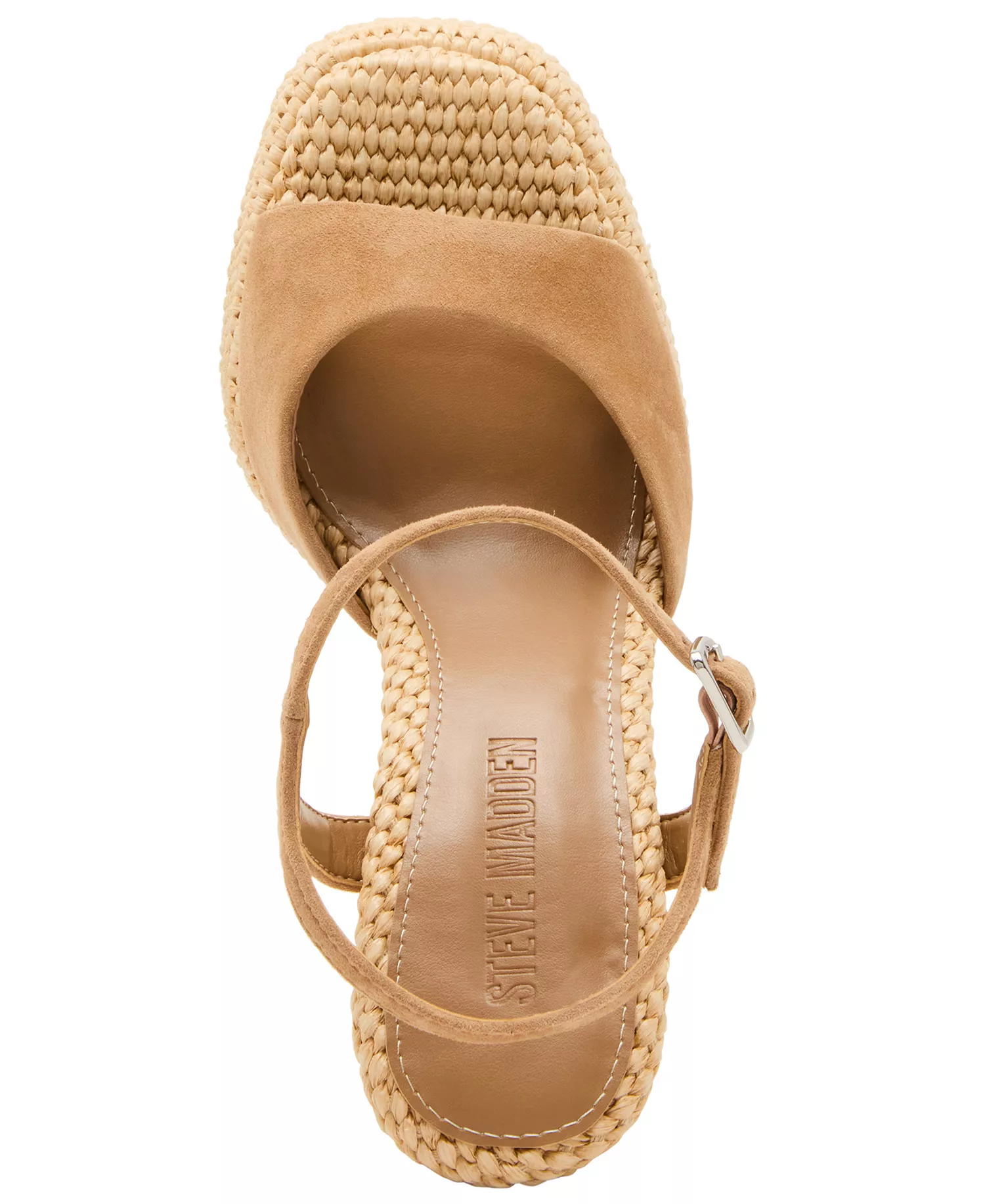 Steve Madden Woven Platform Block Heel Sandal with Suede Front Strap - Image 4