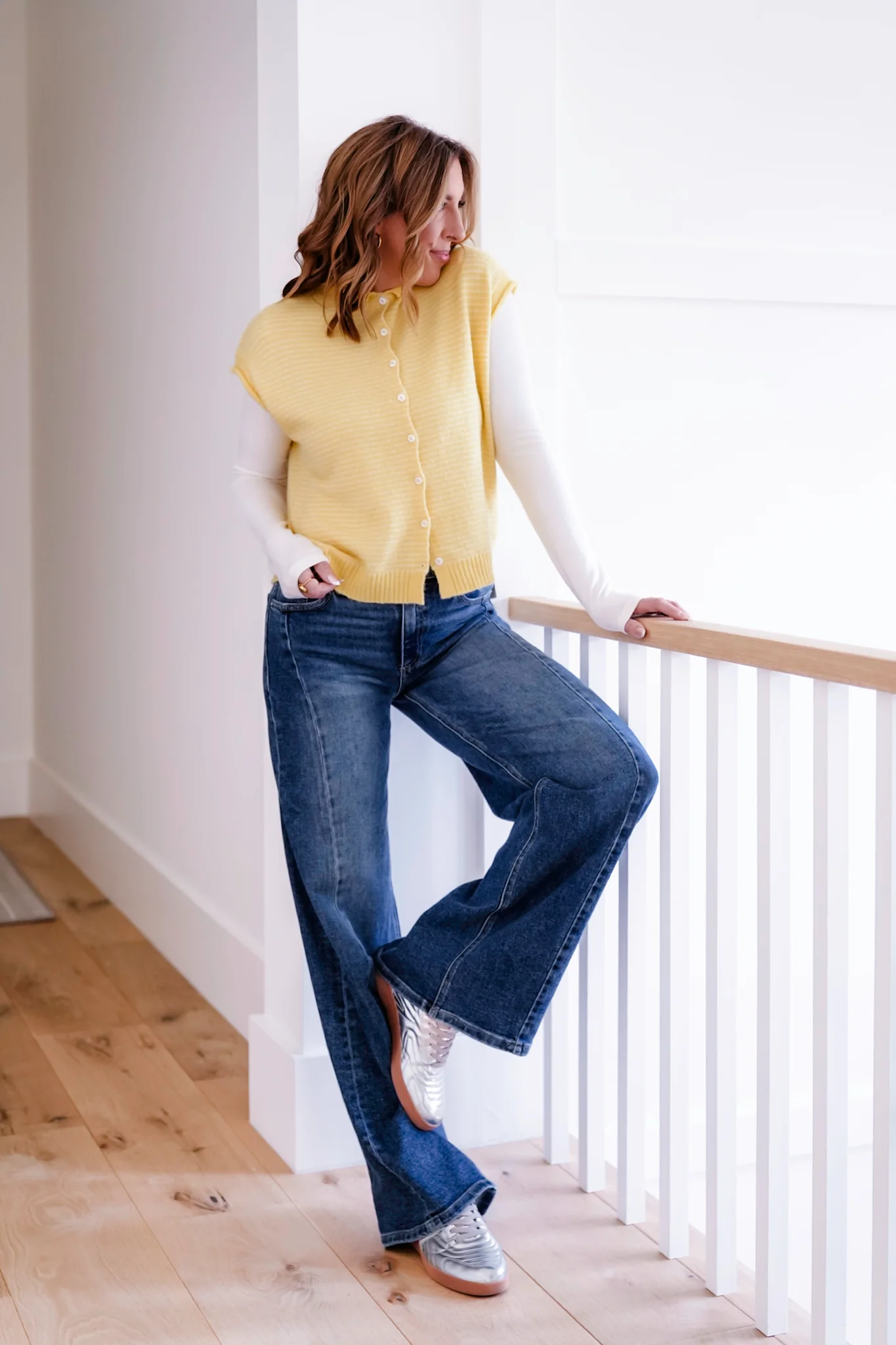 Stripe Button Down Sweater Vest - Image 2