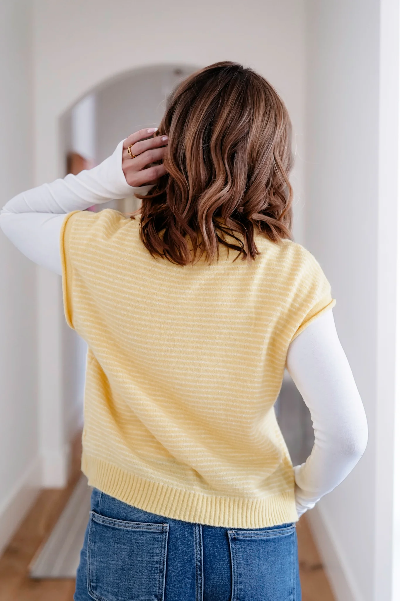 Stripe Button Down Sweater Vest - Image 5