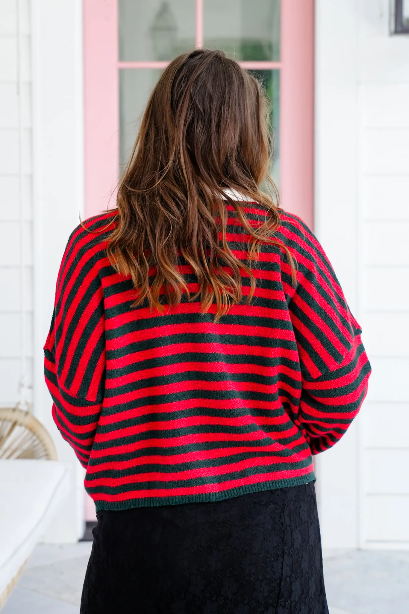 Stripe Long Sleeve Button Down Cardigan - Image 4