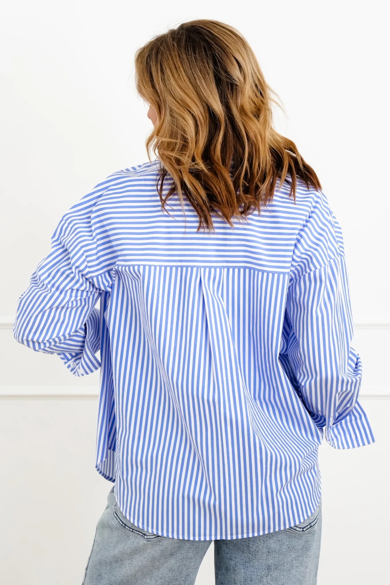 Striped Long Sleeve Button Up Blouse - Image 10
