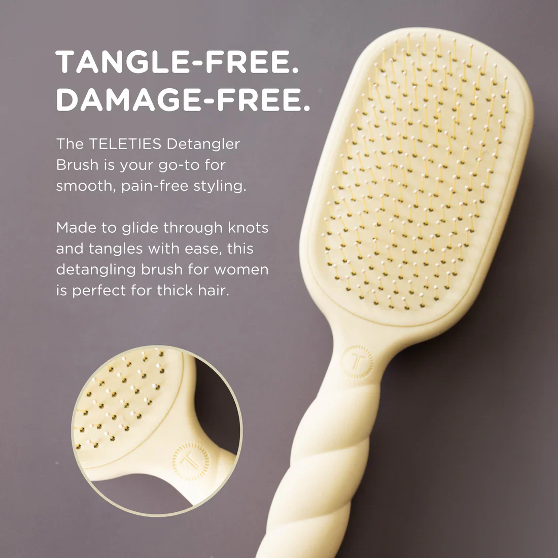Teleties Detangler Hair Brush for Thick Hair *Final Sale* - Image 9