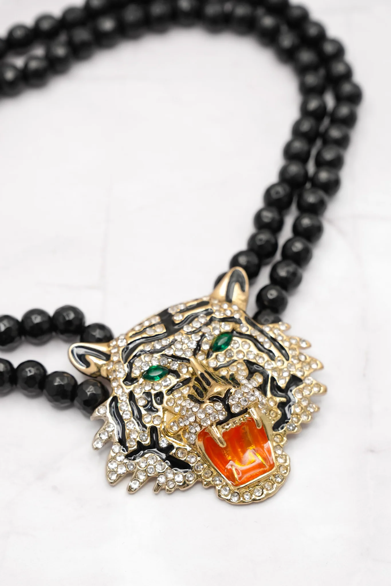 Tiger Head Black Onyx Statement Necklace - Image 2