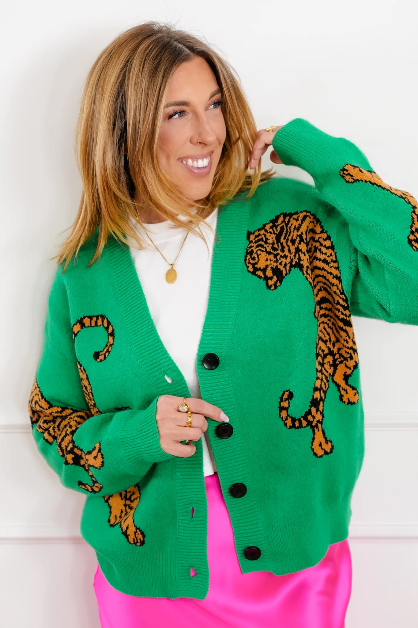 Restock! Tiger Pattern Long Sleeve Button Down Cardigan - Image 6