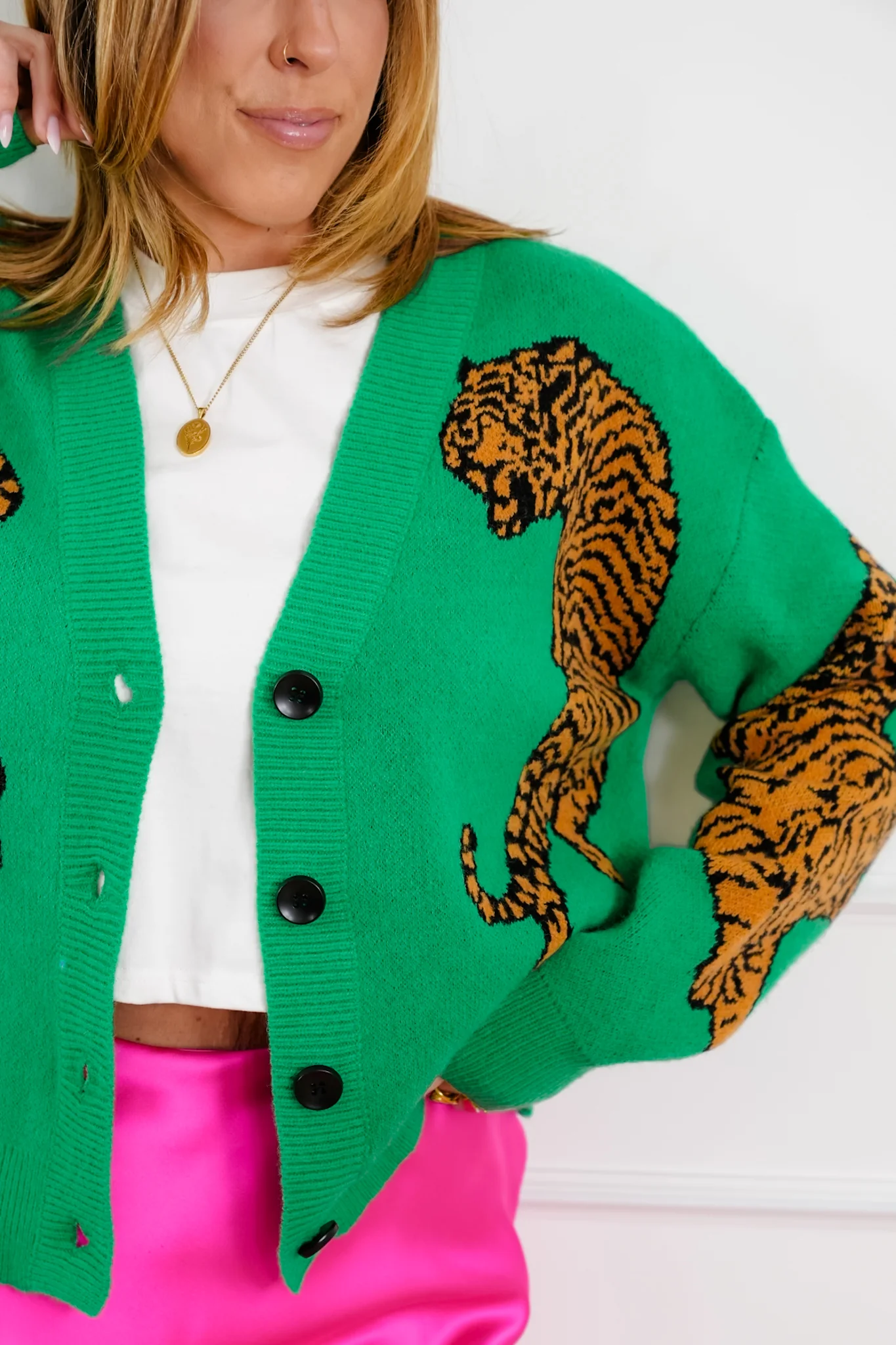 Restock! Tiger Pattern Long Sleeve Button Down Cardigan - Image 7