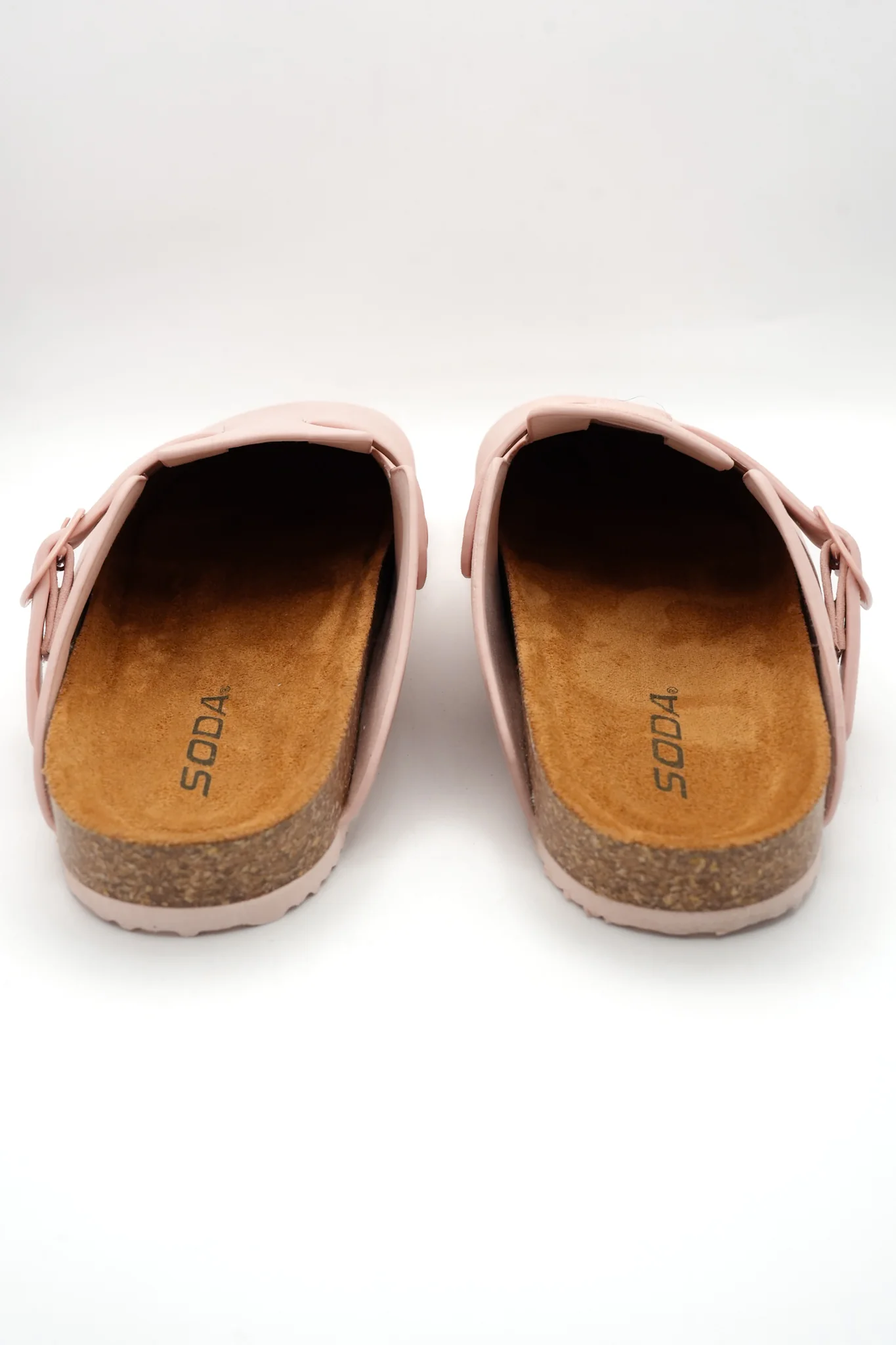 Vegan Suede Buckle Strap Closed Toe Clog Mule - Image 8
