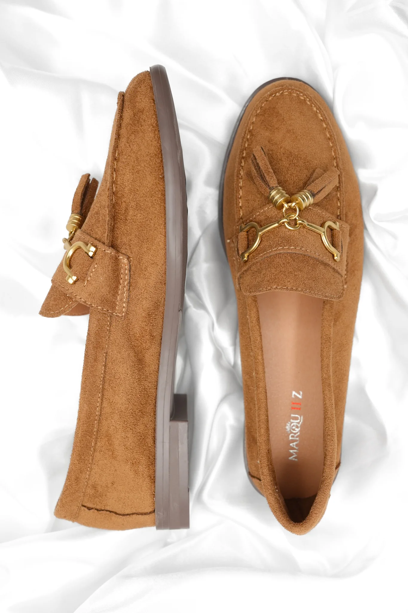 Vegan Suede Slip On Loafer with Tassel - Image 5