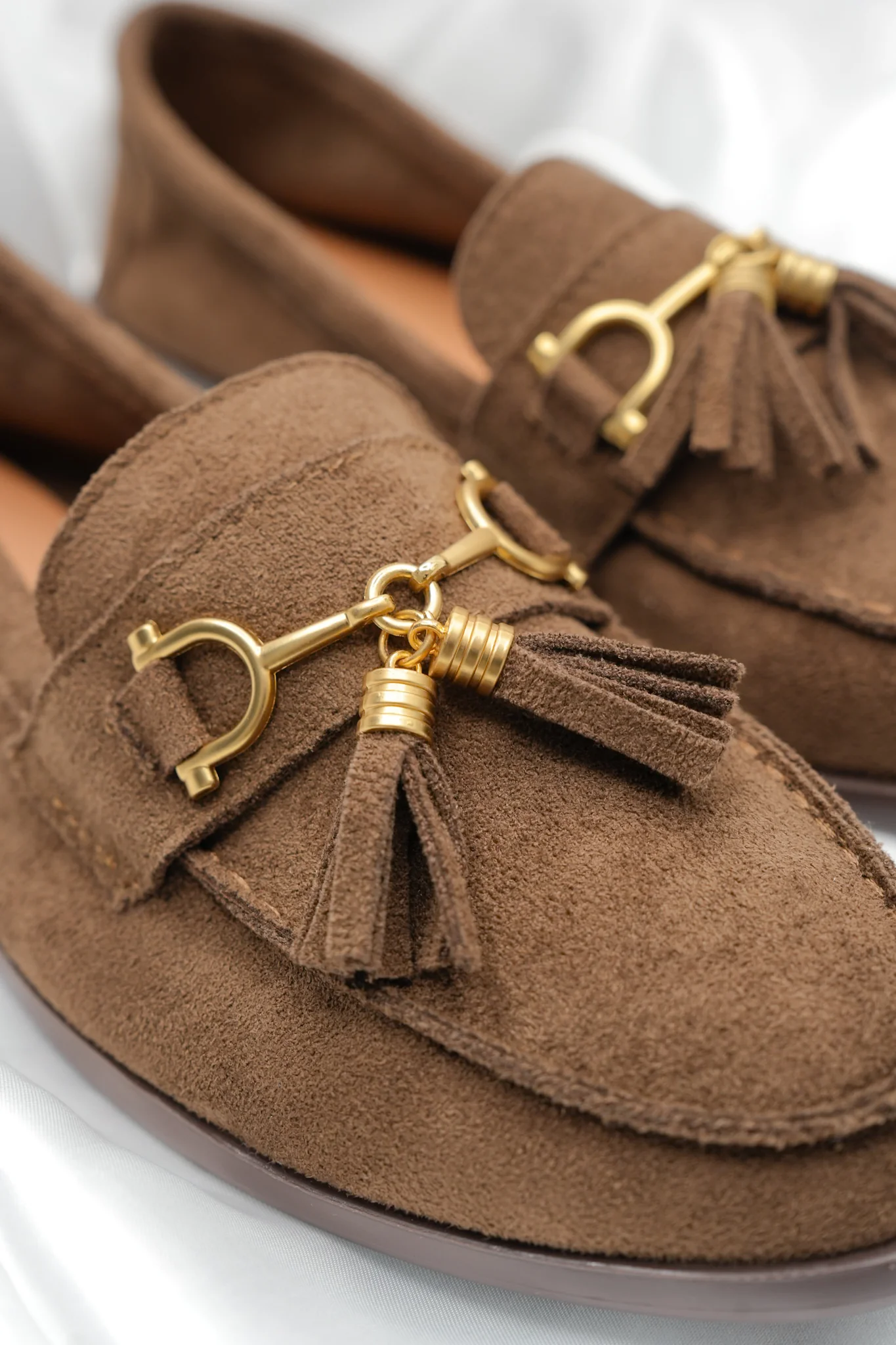 Vegan Suede Slip On Loafer with Tassel - Image 7