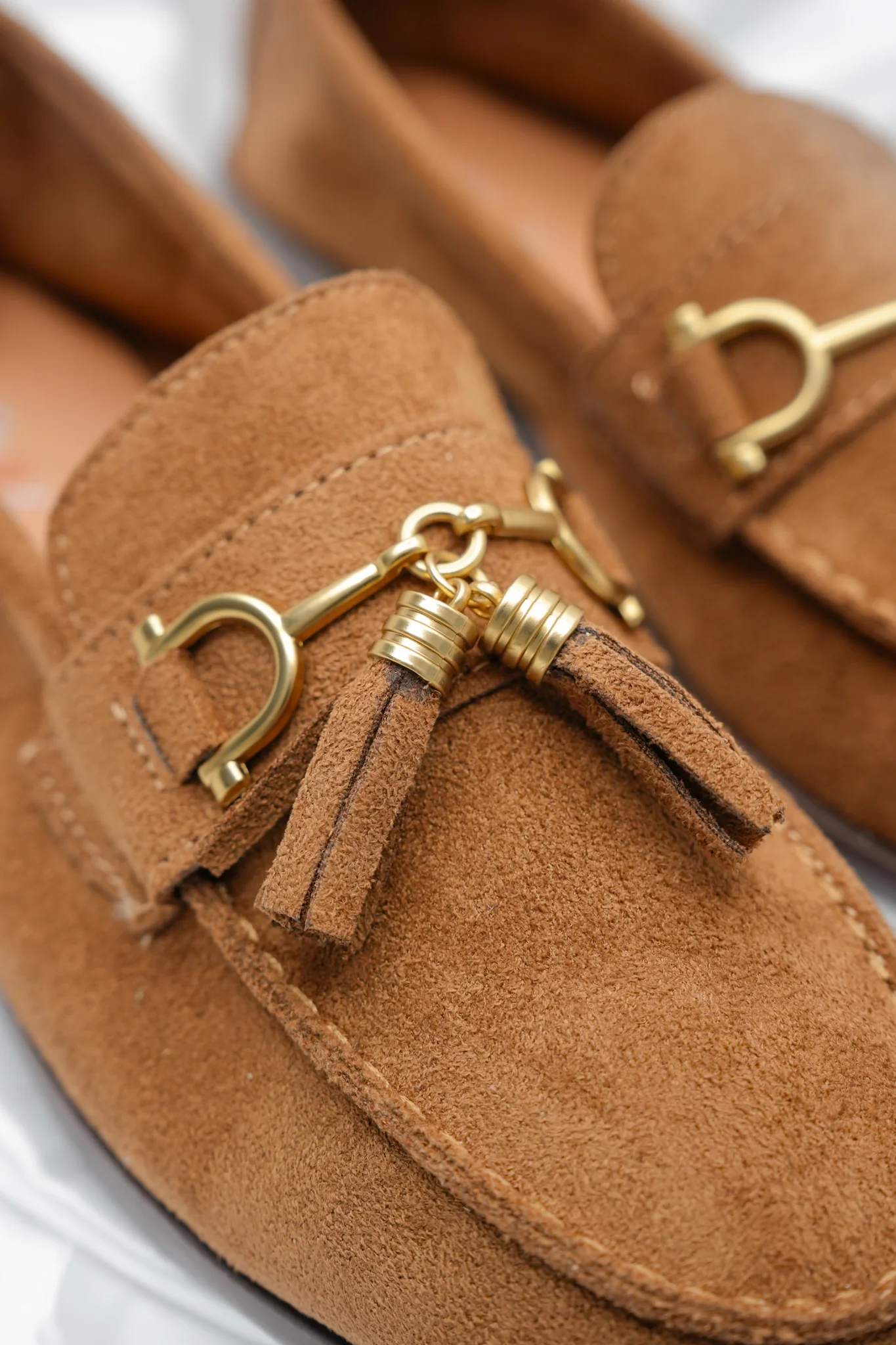 Vegan Suede Slip On Loafer with Tassel - Image 8