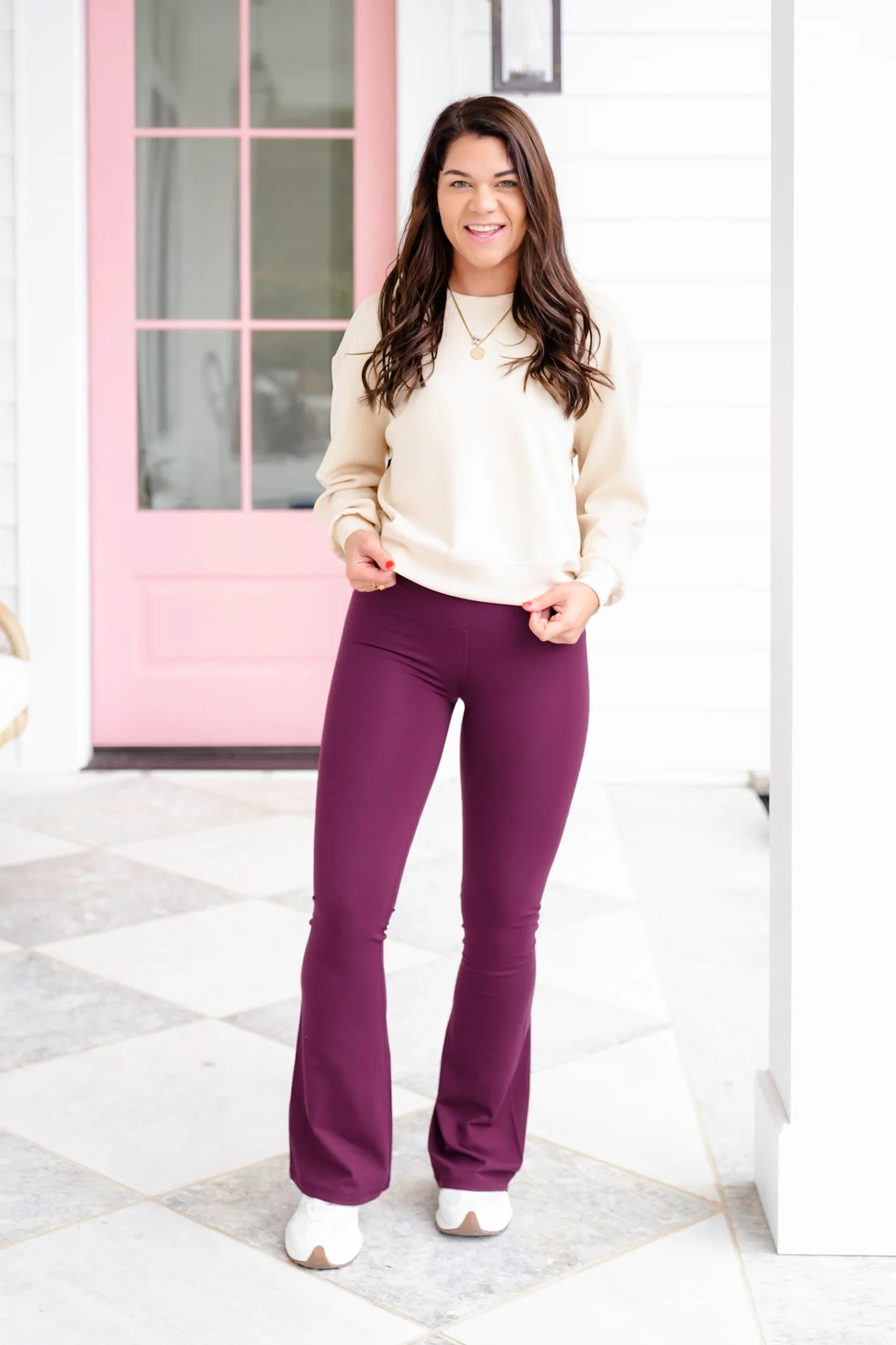 High Cross Over Waist Flared Yoga Pants - Image 11