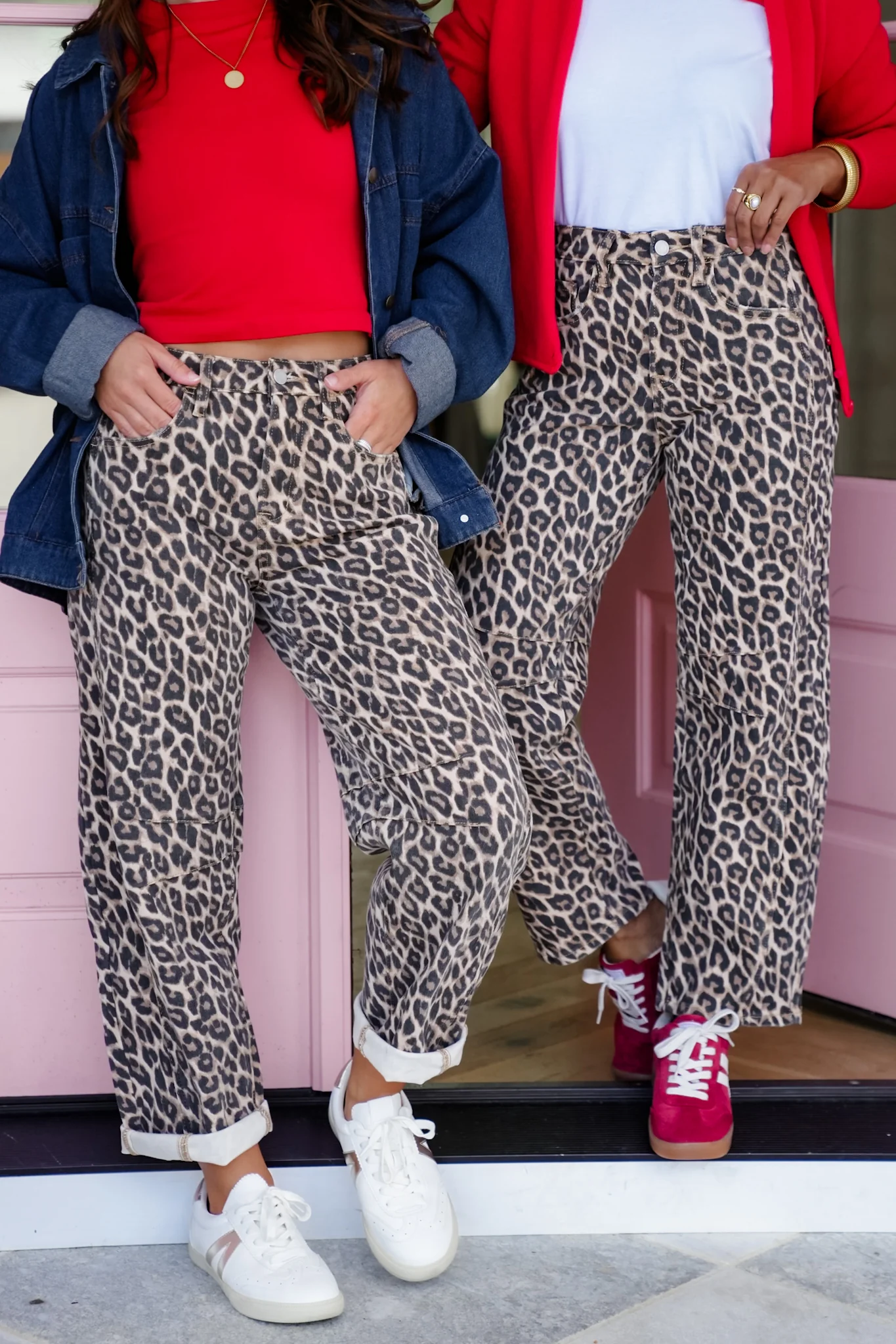 Vervet High Rise Leopard Barrel Jeans - Image 14
