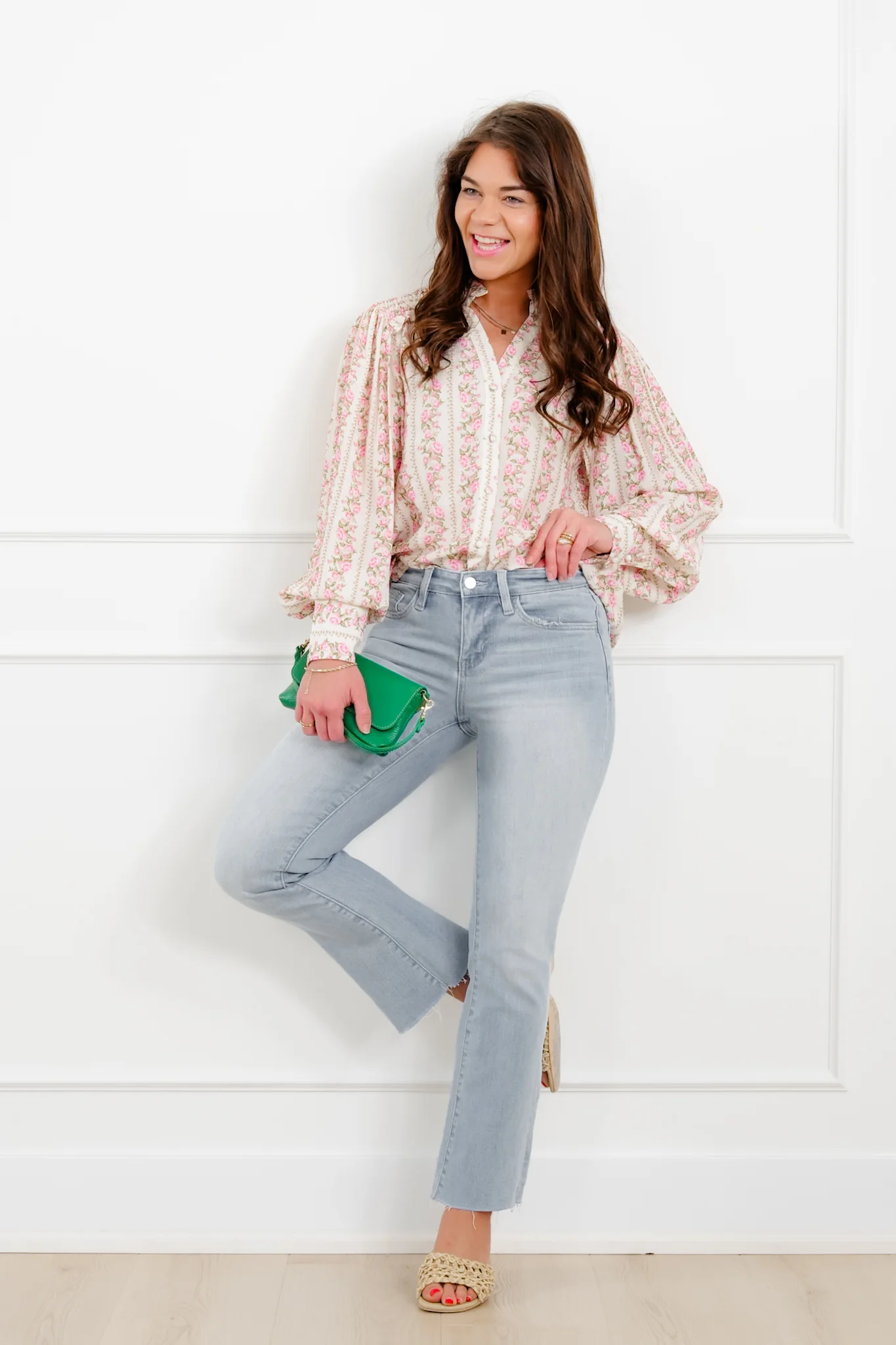 Vervet Mid Rise Light Wash Ankle Bootcut Jeans - Image 2