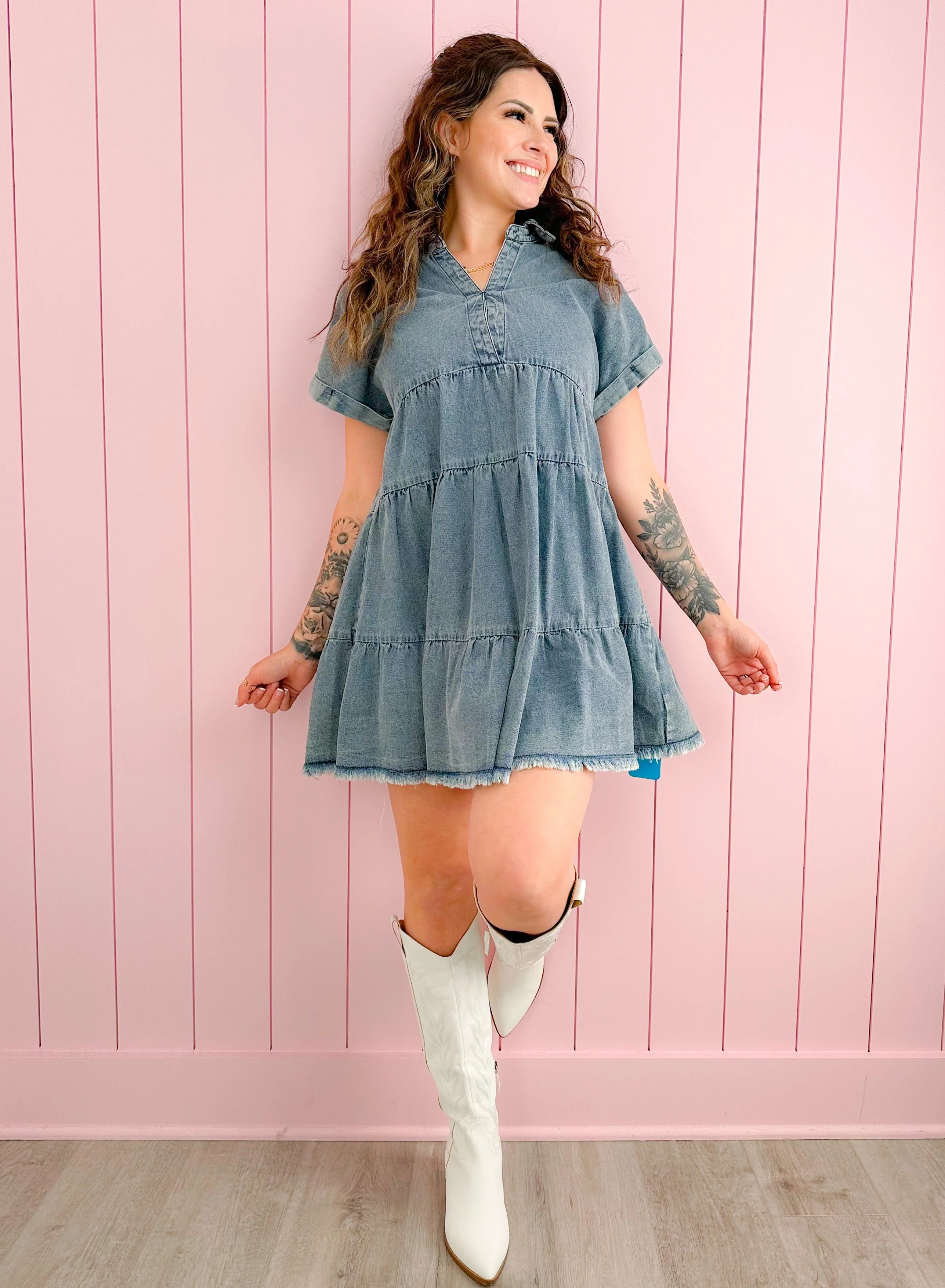 Western Inspired White Cowboy Boots w/ Side Zipper - Image 4