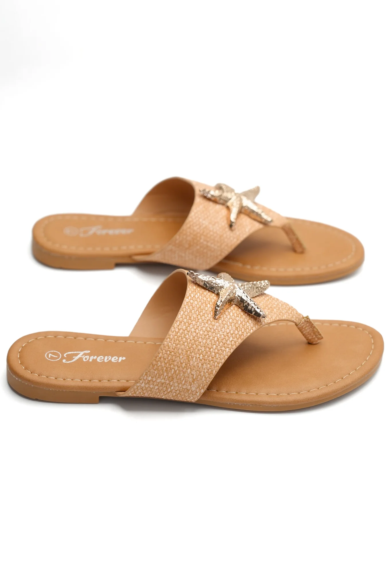 Woven Raffia Starfish Accent Thong Sandal - Image 3