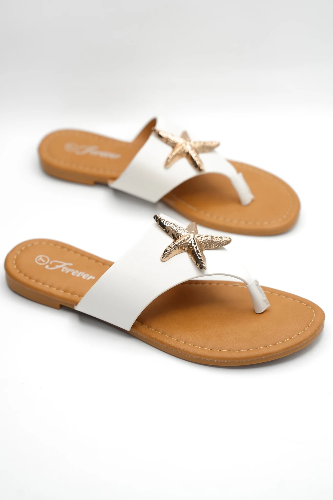 Woven Vegan Leather Starfish Accent Thong Sandal - Image 5