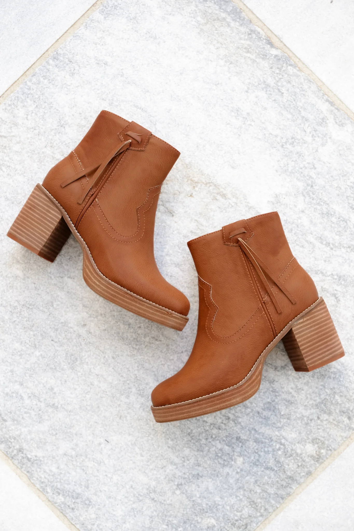 Yellow Box Western Inspired Vegan Leather Ankle Boot - Image 4