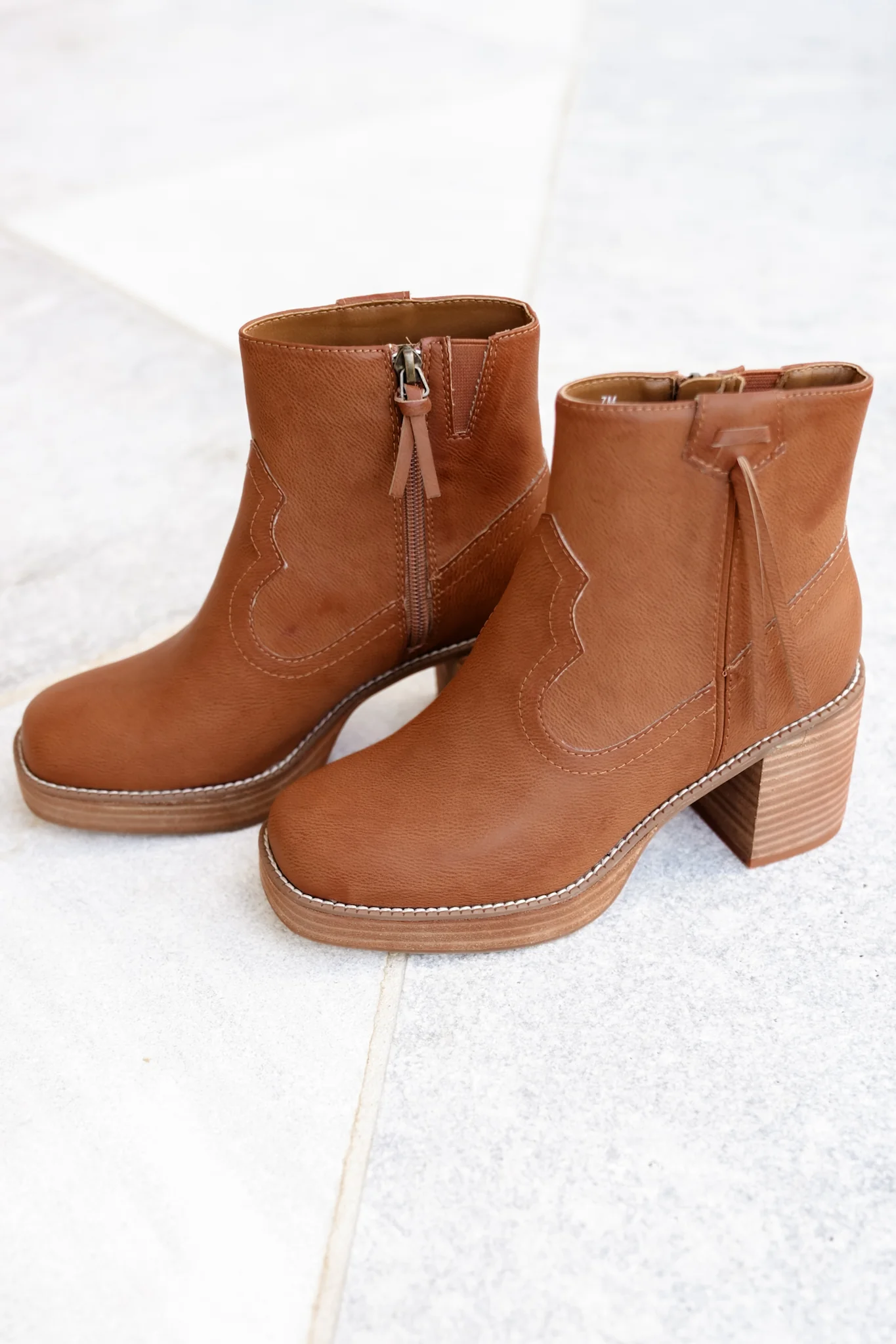 Yellow Box Western Inspired Vegan Leather Ankle Boot - Image 8